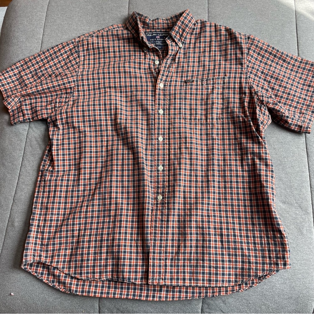 Ralph Lauren Men's 100% Cotton‎ Short Sleeve Button Up Size Xl
